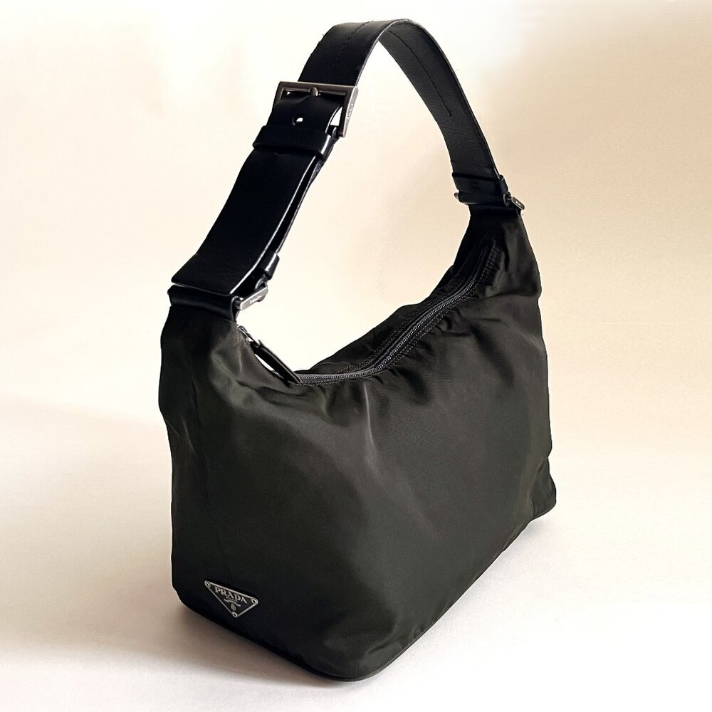 PRADA Brown Nylon Shoulder Bag Purse Vintage 2000s Authentic
